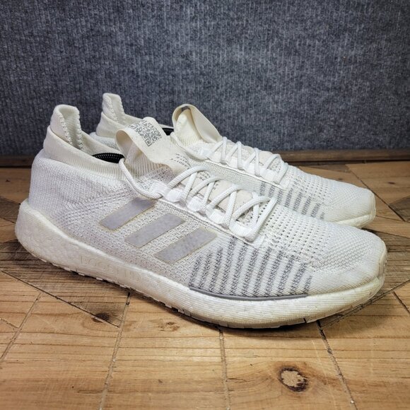 Adidas PulseBoost HD Men's Size 14 Core White Prime Knit Running Athletic Shoes - Picture 1 of 13